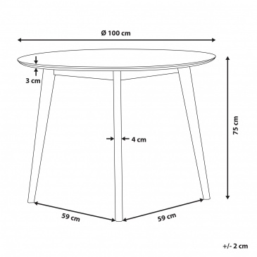 Stół do jadalni ø 100 cm biały ROXBY