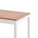 Stół do jadalni, biało-brązowy, 140x70x73 cm, drewno sosnowe