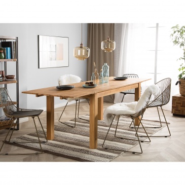 Stół do jadalni drewno jasnobrązowy 150 x 85 cm 2 przedłużki Patrizia