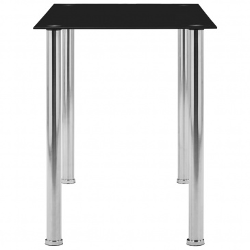 Stół jadalniany, czarny, 120x60x75 cm, hartowane szkło