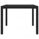 Stół ogrodowy, czarny, 190x90x75 cm, szkło i rattan pe