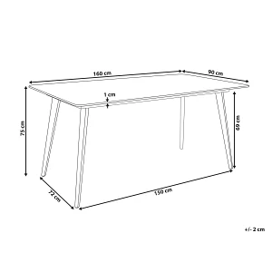 Stół ogrodowy RODALLO 160 cm 90 cm Kamień Biały marmur
