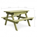 Stół piknikowy z ławkami, impregnowane drewno sosnowe FSC