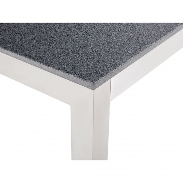 Stół szary polerowany ze stali nierdzewnej 180cm - granitowy blat - cała płyta - Efraim