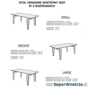 Stół szklany 160/240 King Bath Vendome przezroczysty