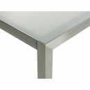 Stół szklany biały - 180 cm - z 6 rattanowymi krzesłami - Efraim BLmeble