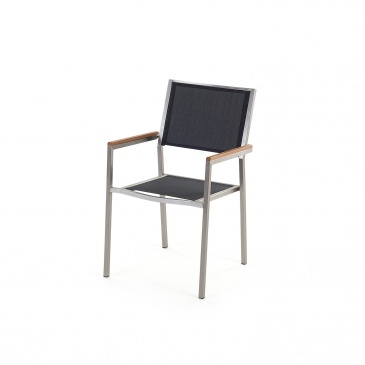 Stół szklany czarny - 180 cm - z 6 czarnymi krzesłami - Efraim BLmeble