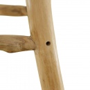Krzesło barowe prawdziwa skóra drewno tekowe kwadratowy