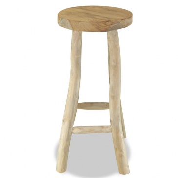 Krzesło barowe z drewna tekowego brązowy