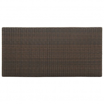 Stolik barowy z półką, brązowy, 120x60x110 cm, polirattan