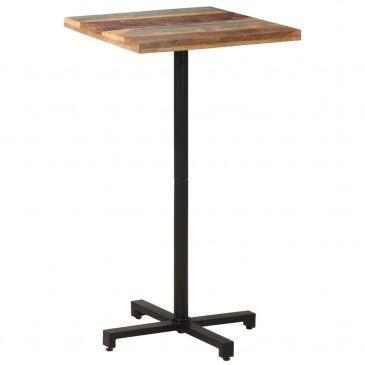 Stolik bistro, kwadratowy, 60x60x110 cm, lite drewno z odzysku