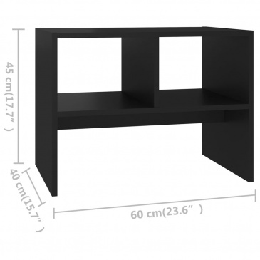 Stolik boczny, czarny, 60x40x45 cm, płyta wiórowa