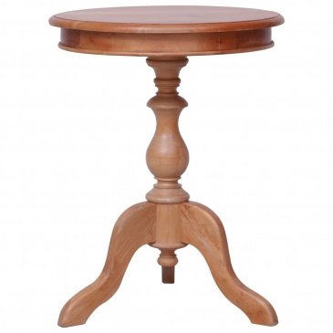 Stolik boczny, naturalny, 50x50x65 cm, lite drewno mahoniowe