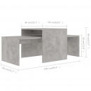Stolik kawowy, betonowy szary, 100x48x40 cm, płyta wiórowa