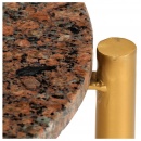 Stolik kawowy, brązowy, 60x60x35 cm, kamień o teksturze marmuru