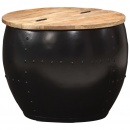 Stolik kawowy, okrągły, 53x43 cm, lite drewno mango