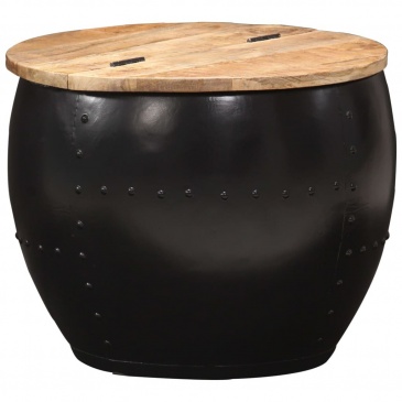 Stolik kawowy, okrągły, 53x43 cm, lite drewno mango