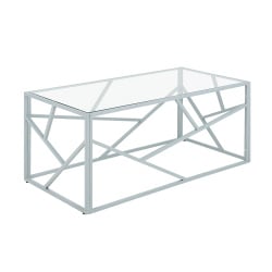 Stolik kawowy szklany srebrny ORLAND