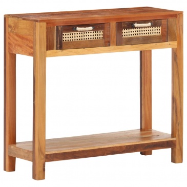 Stolik konsola, 86x30x76 cm, lite drewno z odzysku