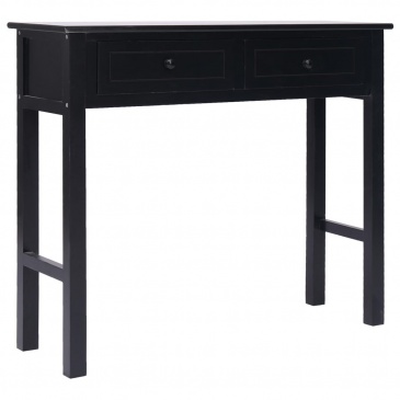 Stolik konsola, czarny, 90 x 30 x 77 cm, drewniany