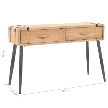 Stolik konsola, lite drewno jodłowe, 115 x 40,5 x 76 cm