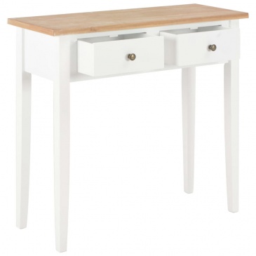 Stolik konsolowy, biały, 79x30x74 cm, drewniany