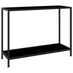 Stolik konsolowy, czarny, 100x35x75 cm, szkło hartowane Stolik konsolowy, czarny, 100x35x75 cm, szkło hartowane