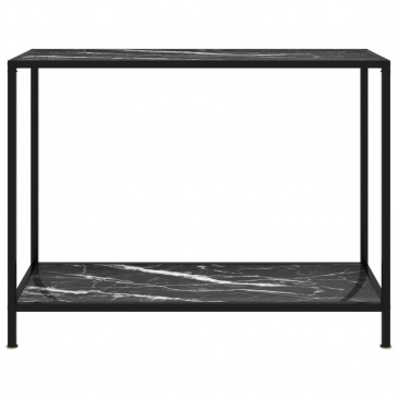 Stolik konsolowy, czarny, 100x35x75 cm, szkło hartowane