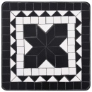 Stolik mozaikowy, czarno-biały, ceramiczny