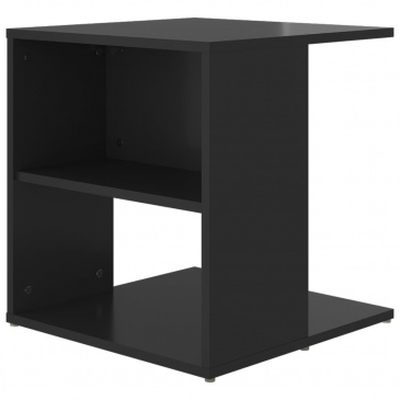 Stolik na wysoki połysk, czarny, 45x45x48 cm, płyta wiórowa