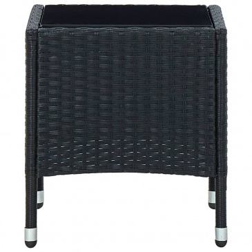 Stolik ogrodowy, czarny, 40 x 40 x 45 cm, rattan PE