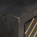 Stolik typu konsola, czarno-złoty, 90x30x75 cm, drewno mango