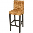 Krzesła barowe 2 szt. drewno abaka brązowe