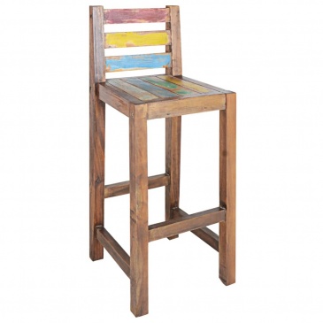 Krzesła barowe 2 szt. lite drewno z odzysku