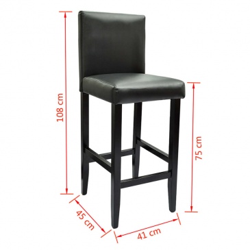 Krzesła barowe 2 szt. sztuczna skóra czarne