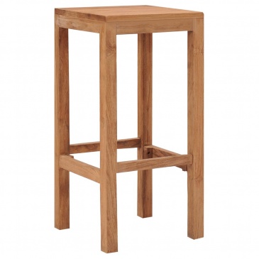 Krzesła barowe 2 sztuki lite drewno tekowe
