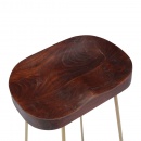 Krzesła barowe Gavin 2 szt. 45x40x62 cm lite drewno mango
