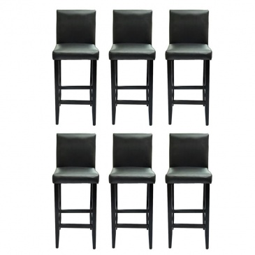 Krzesła barowe ze sztucznej skóry 6 szt. czarne