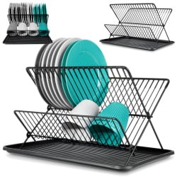 Suszarka na naczynia, czarna, ociekacz do naczyń, 45x32x25,5 cm Suszarka na naczynia, czarna, ociekacz do naczyń, 45x32x25,5 cm