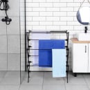 Suszarka na pranie metalowa czarna pionowa rozsuwana 47-78x94 cm