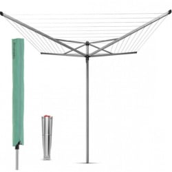 Suszarka ogrodowa z mocowaniem do gruntu i pokrowcem 190x11x16cm Brabantia Topspinner srebrna Suszarka ogrodowa z mocowaniem do gruntu i pokrowcem 190x11x16cm Brabantia Topspinner srebrna
