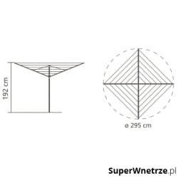 Suszarka ogrodowa z mocowaniem do gruntu i pokrowcem 190x11x16cm Brabantia Topspinner srebrna Suszarka ogrodowa z mocowaniem do gruntu i pokrowcem 190x11x16cm Brabantia Topspinner srebrna