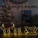 Świąteczna dekoracja renifery z saniami, 576 diod LED
