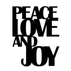 Świateczny napis na ścianę PEACE LOVE AND JOY DekoSign