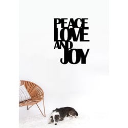 Świateczny napis na ścianę PEACE LOVE AND JOY DekoSign