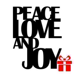 Świateczny napis na ścianę PEACE LOVE AND JOY DekoSign