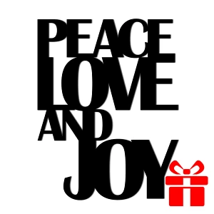 Świateczny napis na ścianę PEACE LOVE AND JOY DekoSign