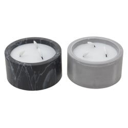 Świeca plast.LED 3x r.knot mar.mix 8x15cm/DIA7109