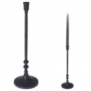 Świecznik aluminiowy stojak podstawka na długą świecę świeczkę czarny loft 41 cm