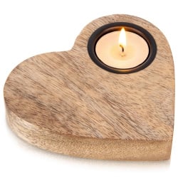 Świecznik drewniany na tealight MANGO 13x12 cm